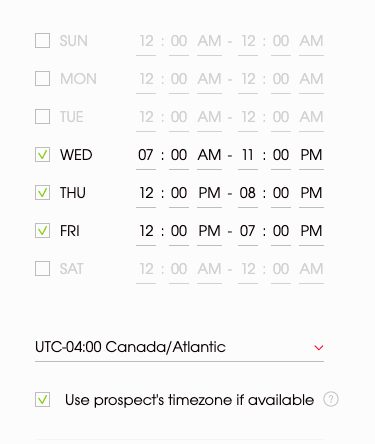 how to set up delivery time in woodpecker