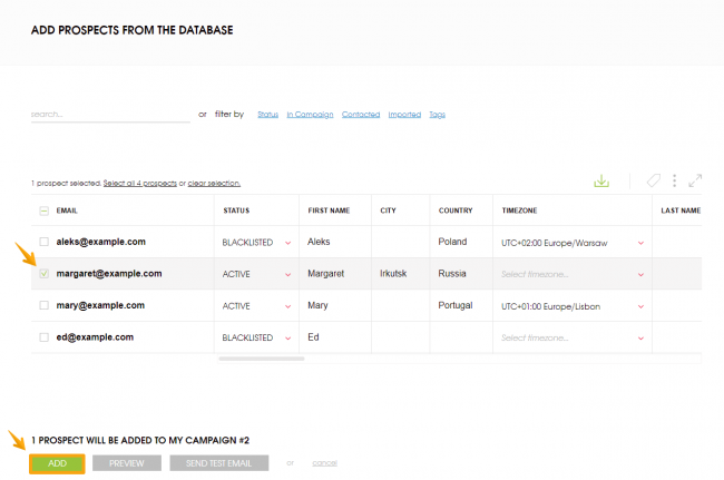 How to add prospects from database in Woodpecker