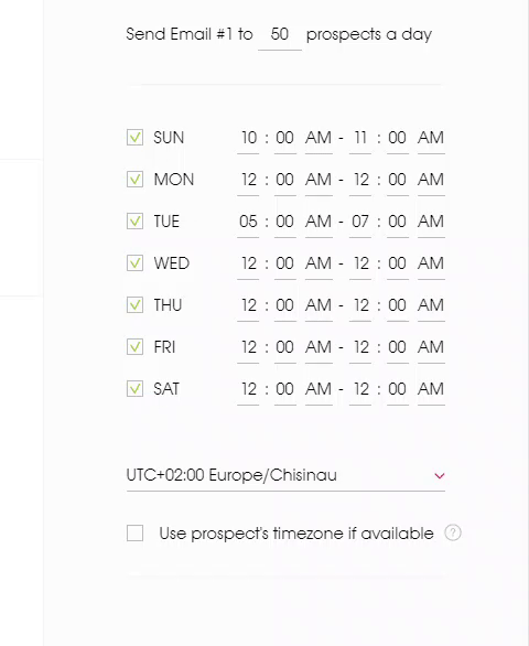 How to set up delivery time in Woodpecker
