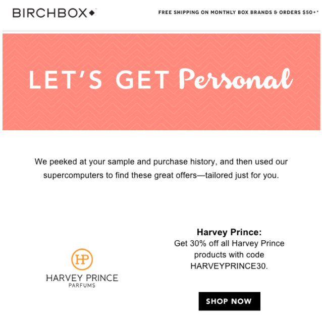 birchbox email example