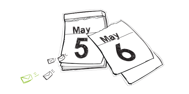 A picture showing a calendar symbolizing the frequency of follow-ups.