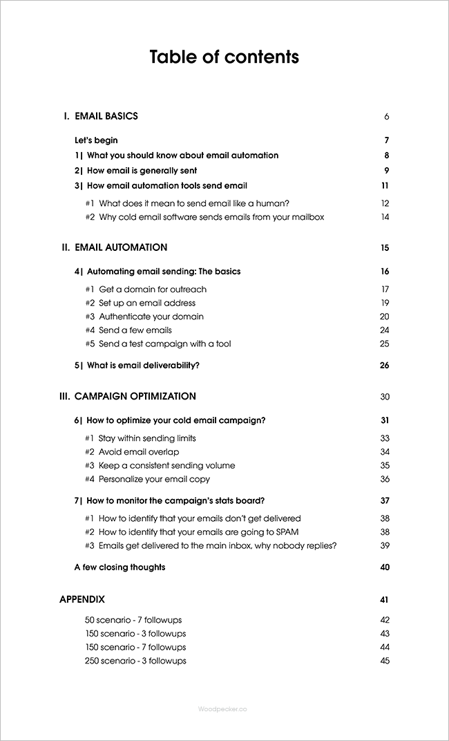 deliverability ebook table of contents