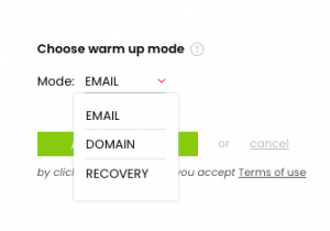 warm-up & recovery modes