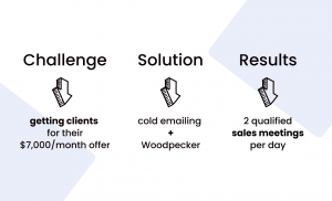 challenge, solution, results visual for Ecom Capital case study