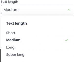 woodpecker ai tool text length options