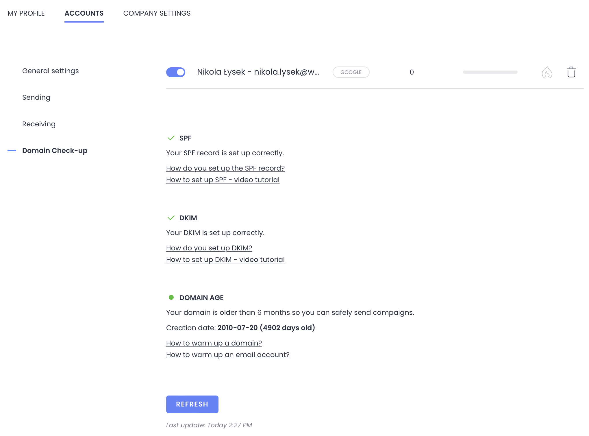 Check SPF and DKIM records for each of your inboxes to meet the authentication requirements for the February 2024 Gmail rules changes