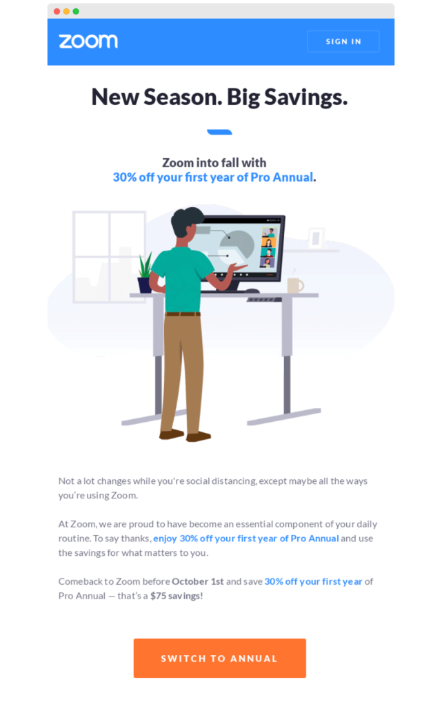 “Switch to annual” - CTA example