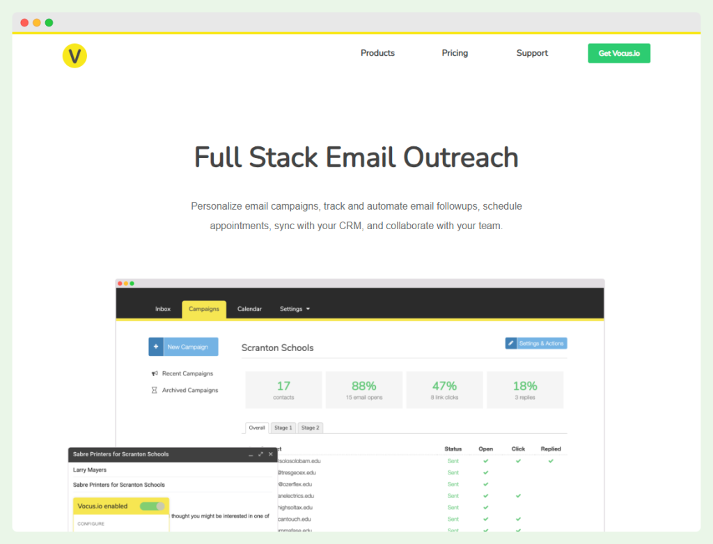 Vocus - one of the best cold email software used for cold email campaigns 