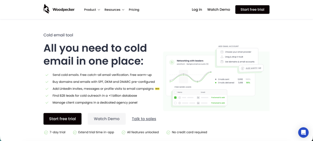 Woodpecker's main page.