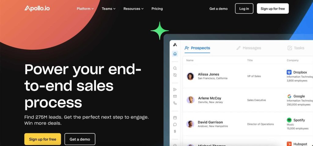 Apollo.io -  one of a sales engagement systems