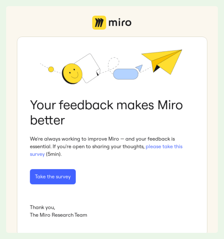 Miro outreach email