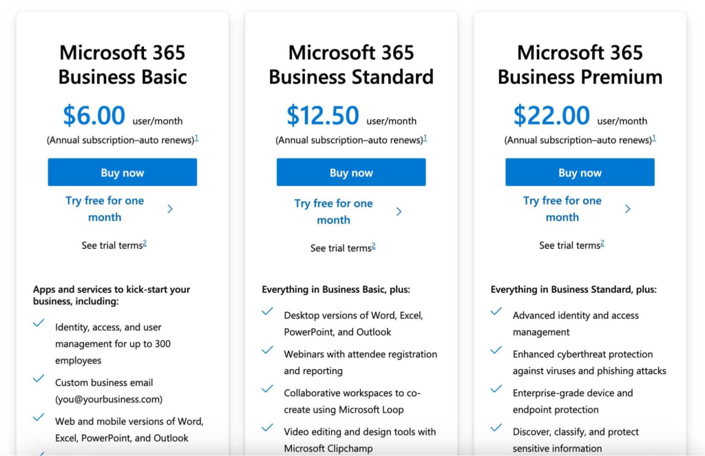 Microsoft pricing