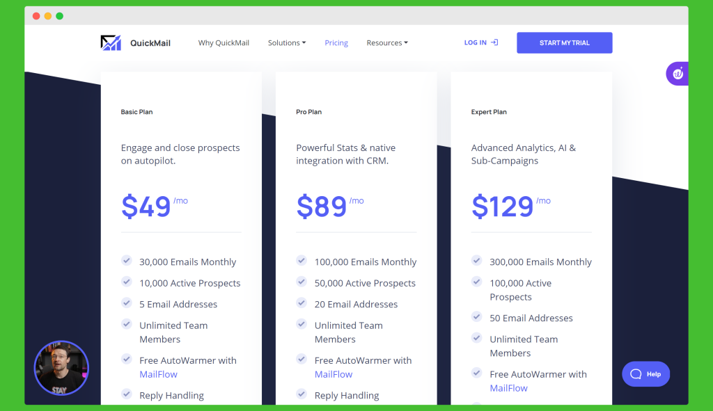 Quickmail’s pricing overview