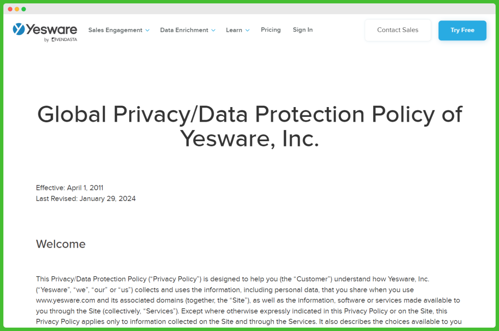 Yesware’s comprehensive security protocols