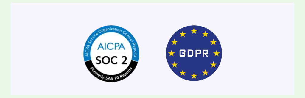 GDPR and aicpa soc2 logo