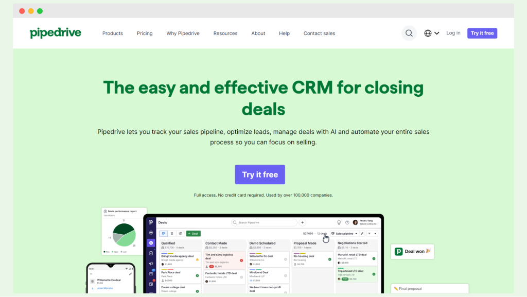 Pipedrive - email sequence software for marketing automation