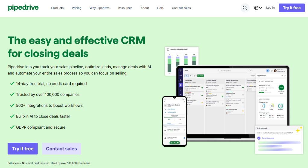 Pipedrive - email sequence software for marketing automation