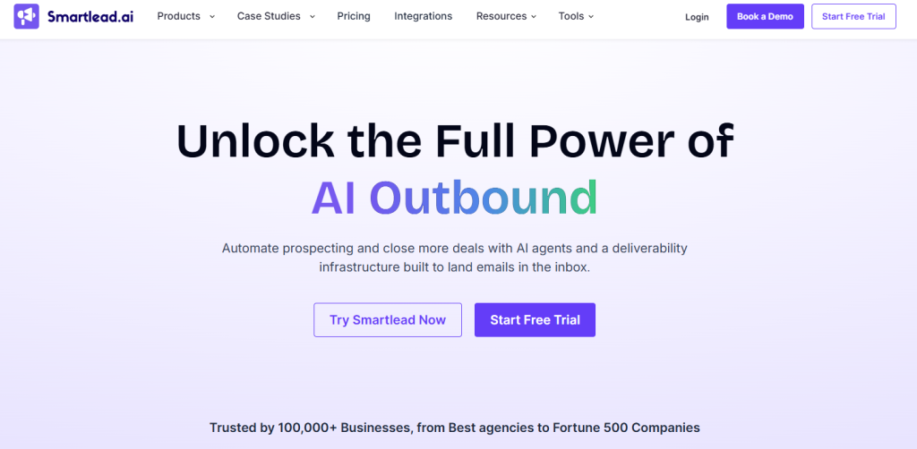 Smartlead main page.