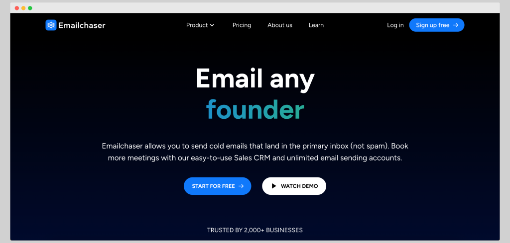 Emailchaser homepage