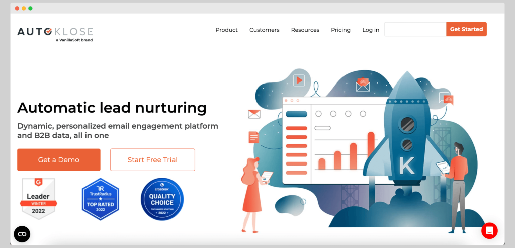 Autoklose - an automatic lead nurturing tool for email.