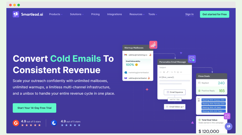 Smartlead  - an email deliverability tool