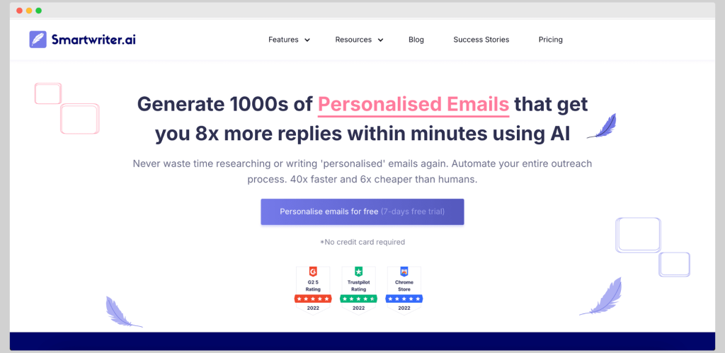 Smartwriter - a personalized email writer that helps you reach more people through cold email.