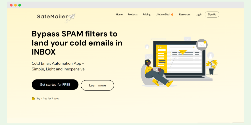 Safemailer homepage