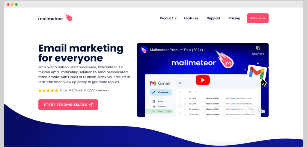 Mailmeteor’s homepage