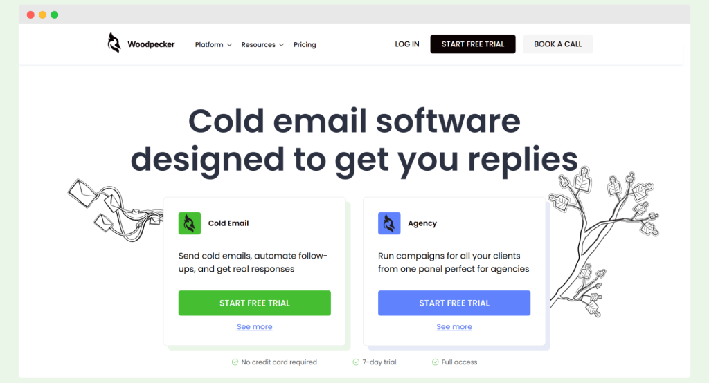 Woodpecker homepage; a tool for cold emails