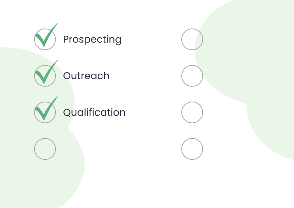 Qualification; one of the steps in a sales engagement process.