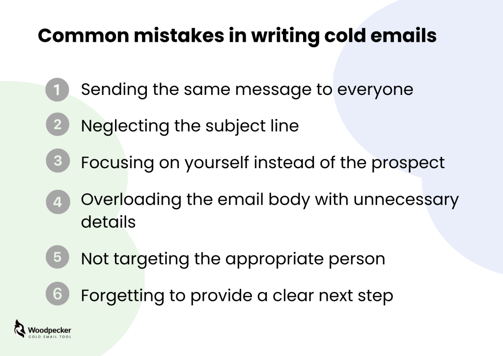 A list of Common Mistakes in Writing Cold Emails