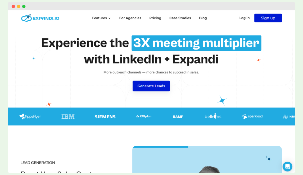 Expandi homepage.