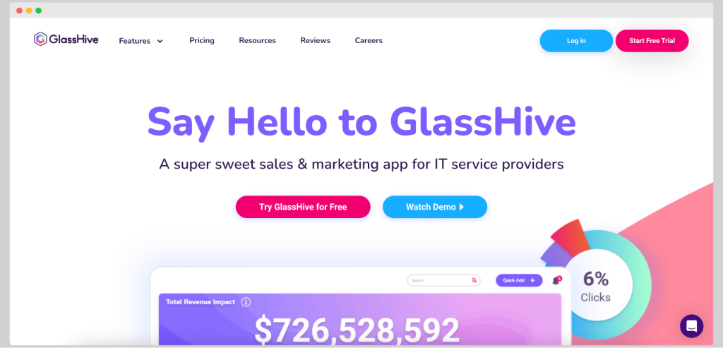Glasshive is a complex set of sales and marketing tools that allows businesses to close more deals with less busywork.