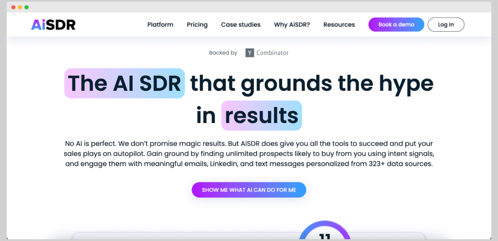AISDR is an AI platform that helps your sales representatives maximize their productivity so they spend less time on admin work and more time on selling.