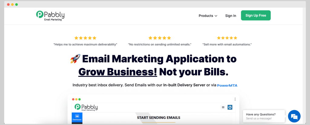 Pabbly email marketing - main website