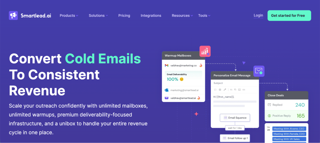 Smartlead - a tool for cold email campaigns.