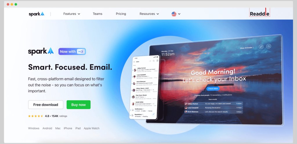 Spark Mail homepage