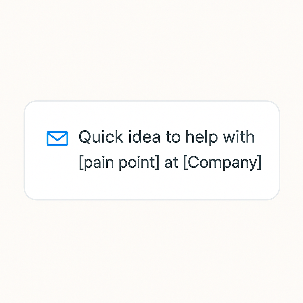 cold email subject line example