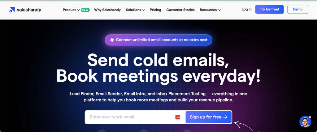 Saleshandy: cold email automation tool.