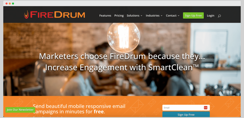 Firedrum homepage.