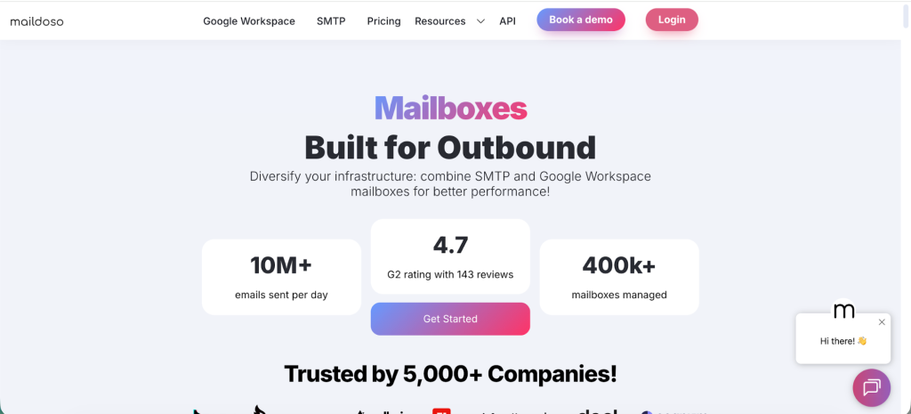 Maildoso: a tool built for teams that need to run high-volume cold email campaigns.