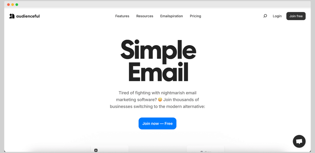 Audienceful homepage.