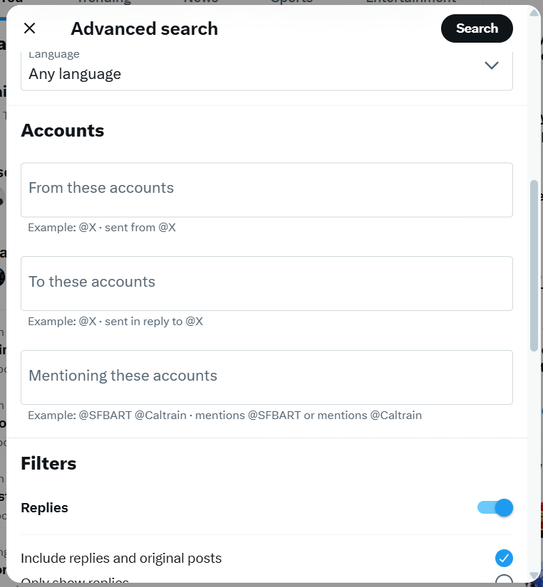 X's (Twitter’s) Advanced Search part II