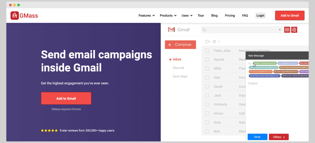  Gmass homepage; an alternative to Misson Inbox.