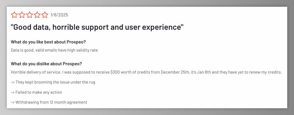 Prospeo feedback.