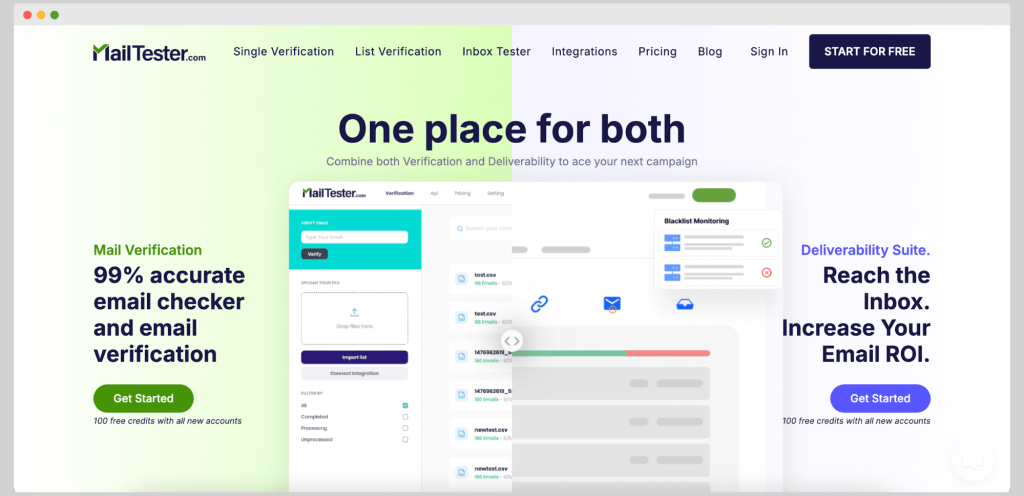 Mailtester homepage.
