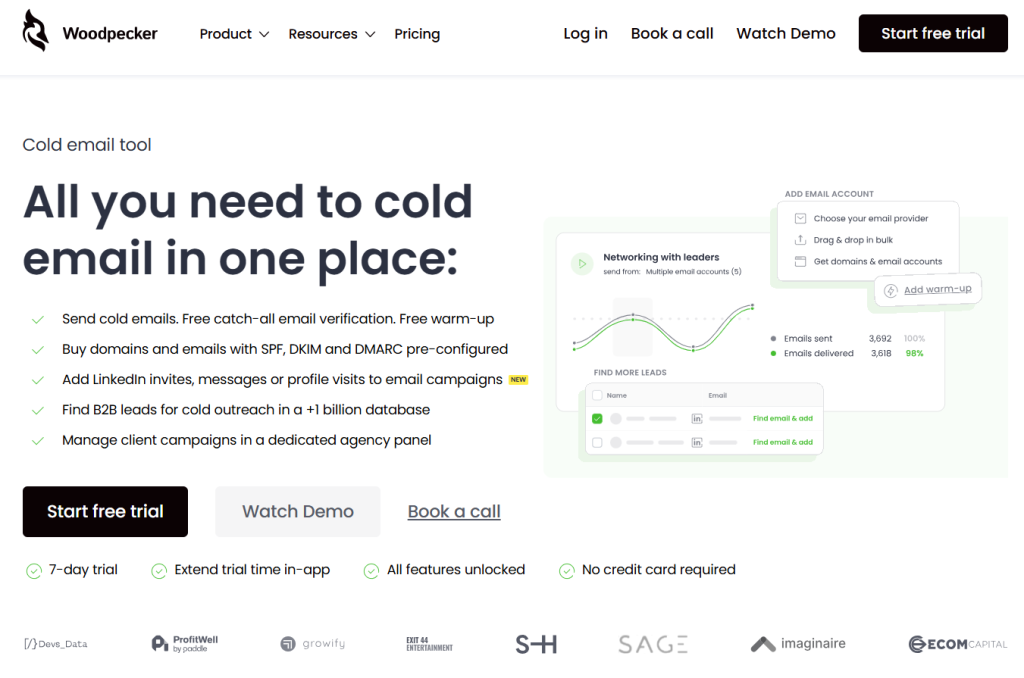 The best sales cadence tool to pick in 2025 - Woodpecker for personalized cold emails, detailed reports and prospect engagement