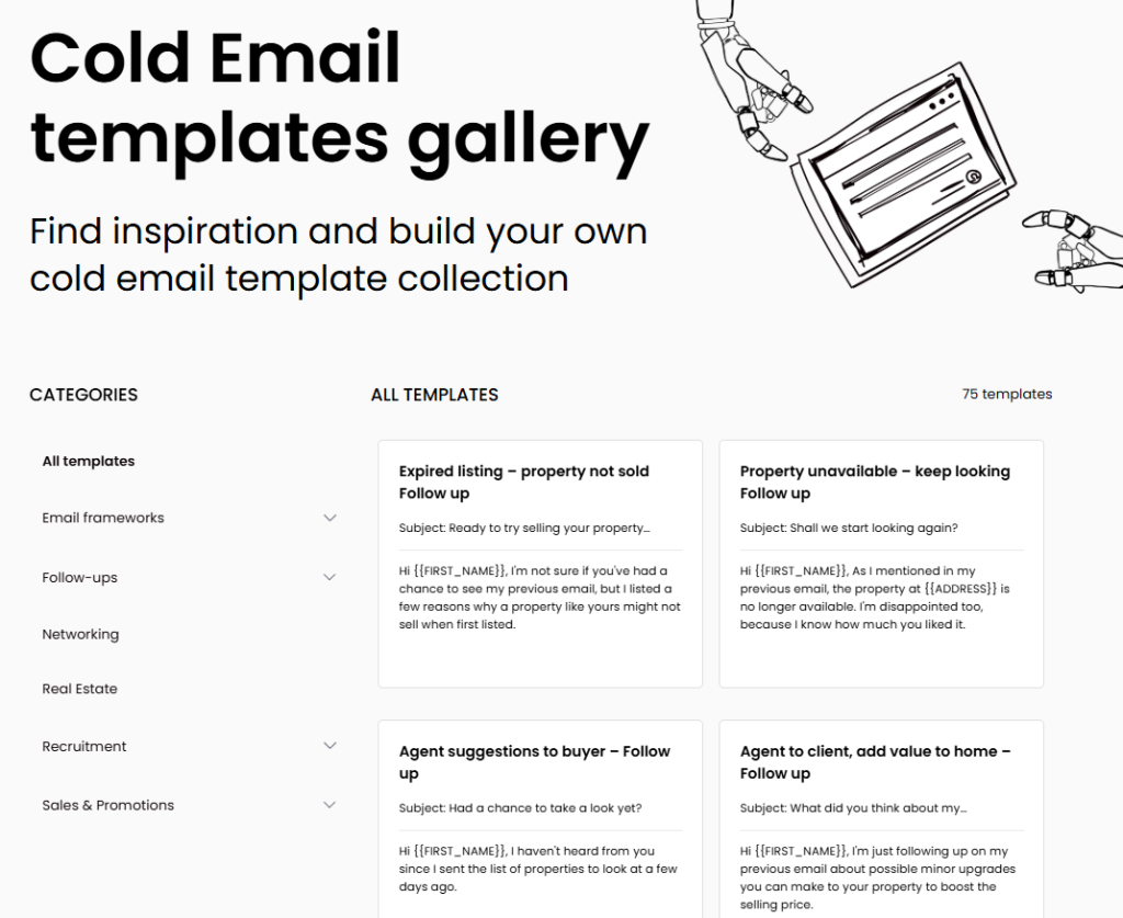 cold email copywriting templates by Woodpecker
