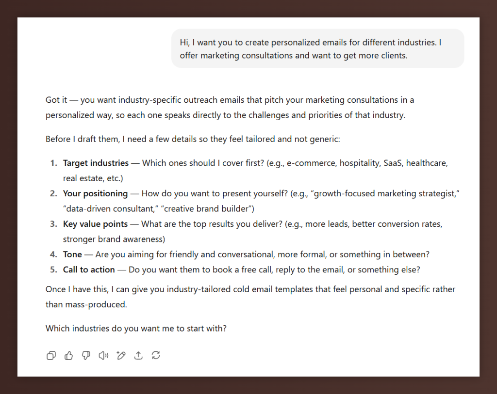 writing cold emails with ChatGPT