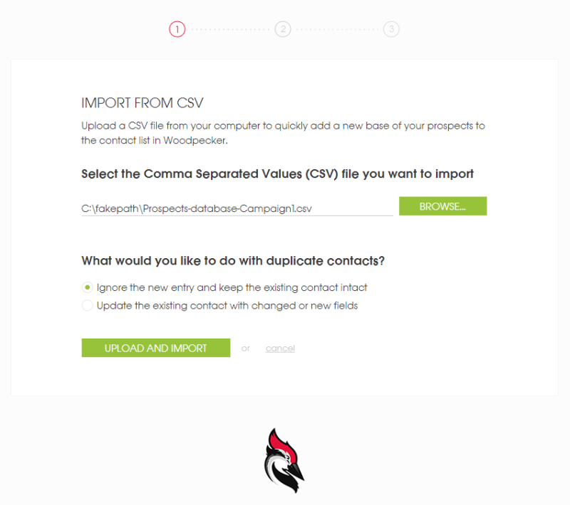 Importing CSV feature in Woodpecker.